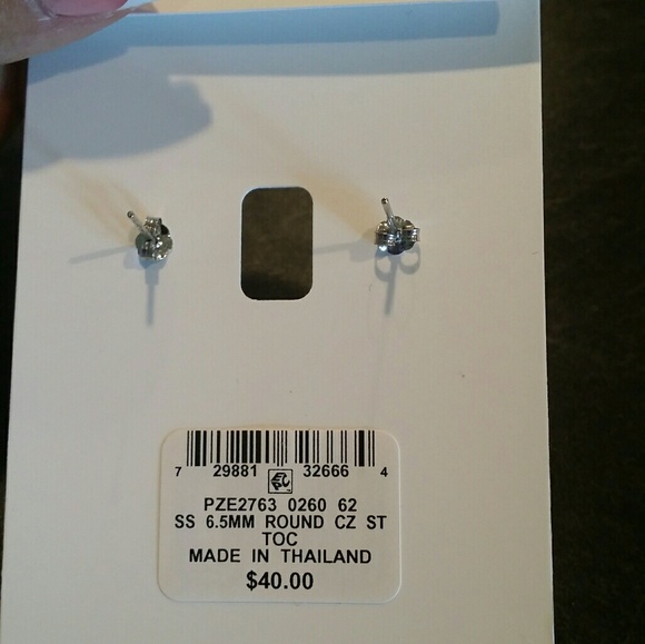 Bnwt Giani  Bernini 6.5mm CZ Studs in .925 - Picture 3 of 4